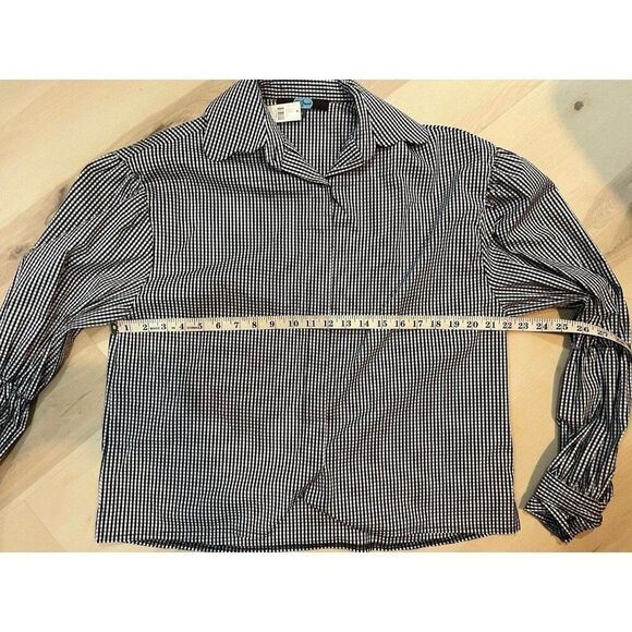 Anthropologie NWT Gingham Scoop Collar Shirt Blouse Charming Retro Chic - Picture 5 of 7